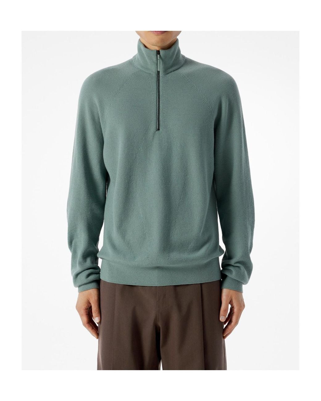 Veilance Green Conic Half-Zip Sweatshirt for men