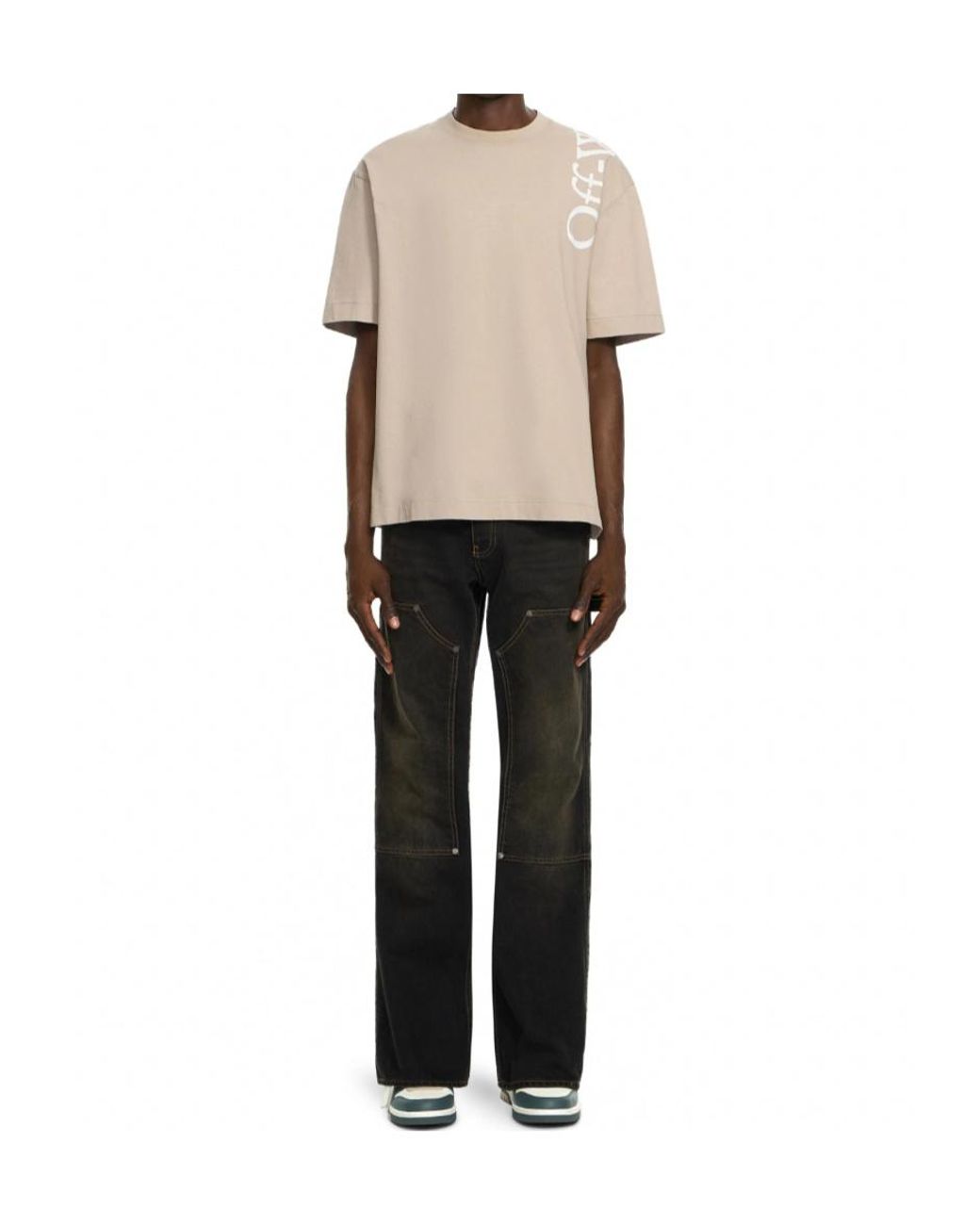 Off-White c/o Virgil Abloh White Vertical Bookish Skate Short Sleeve T-Shirt for men
