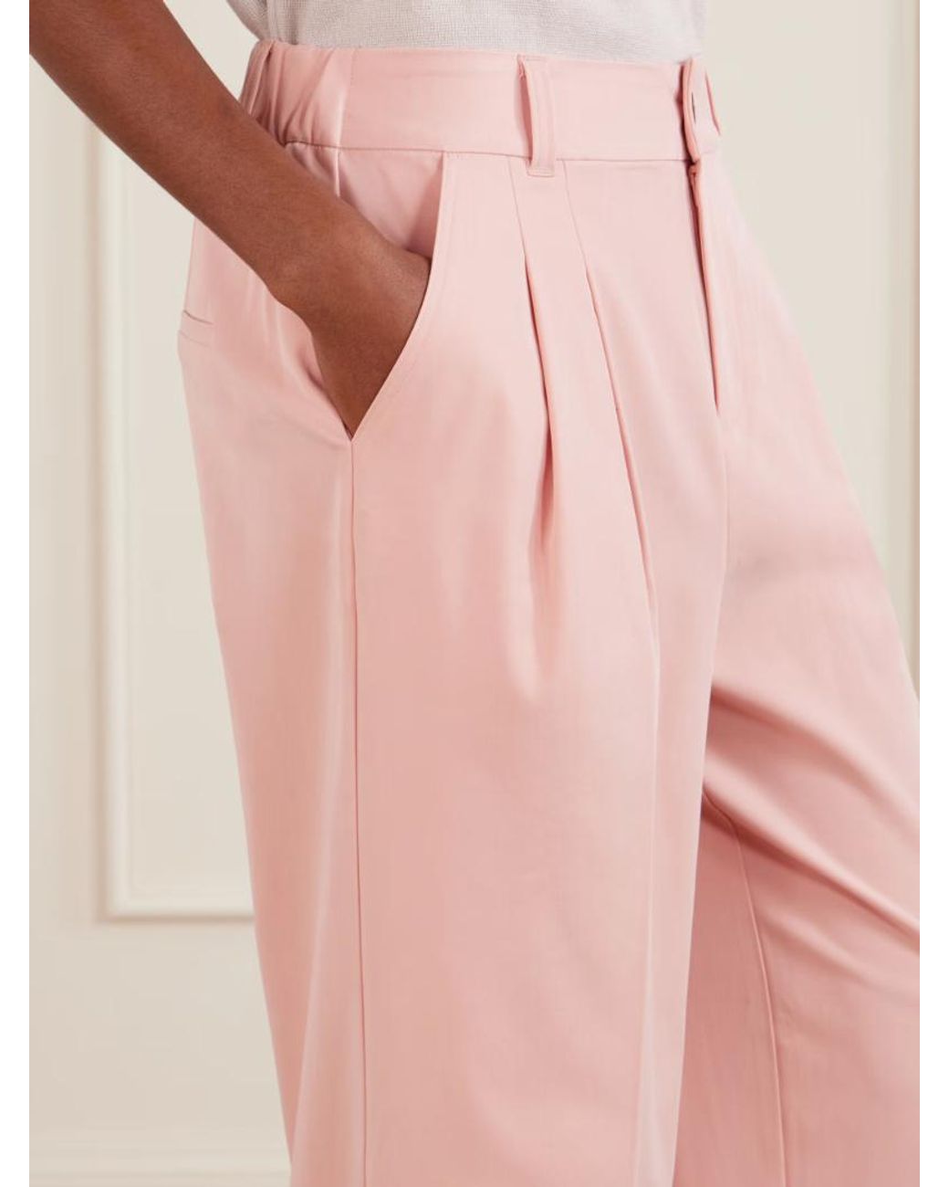 Varley Pink Jayla Twill Wide-Leg Pants