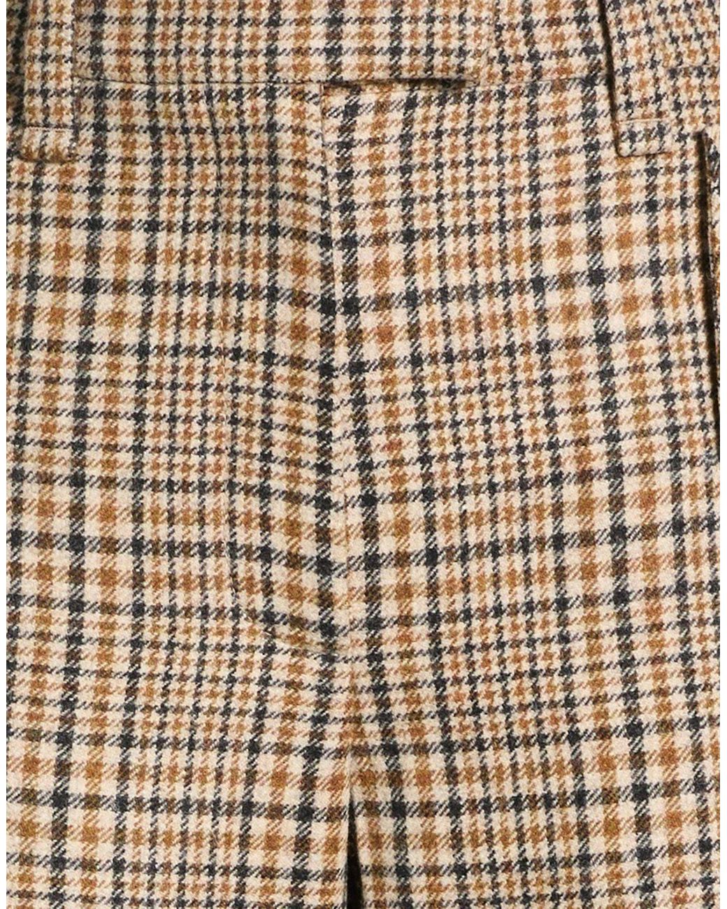 Brunello Cucinelli Natural Plaid Straight-Leg Pants