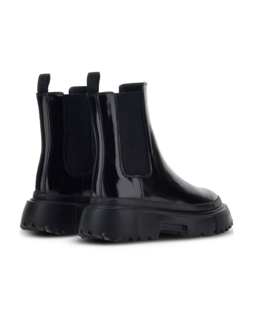 Hogan Black Round-Toe Ankle Boots