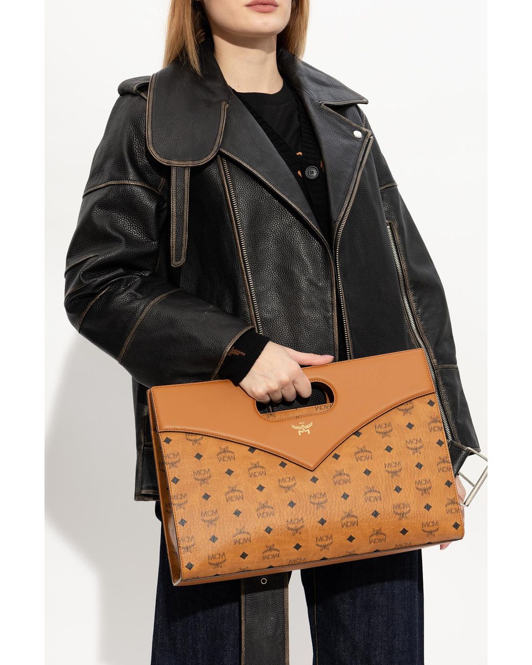 MCM Brown Logo Shoulder Bag