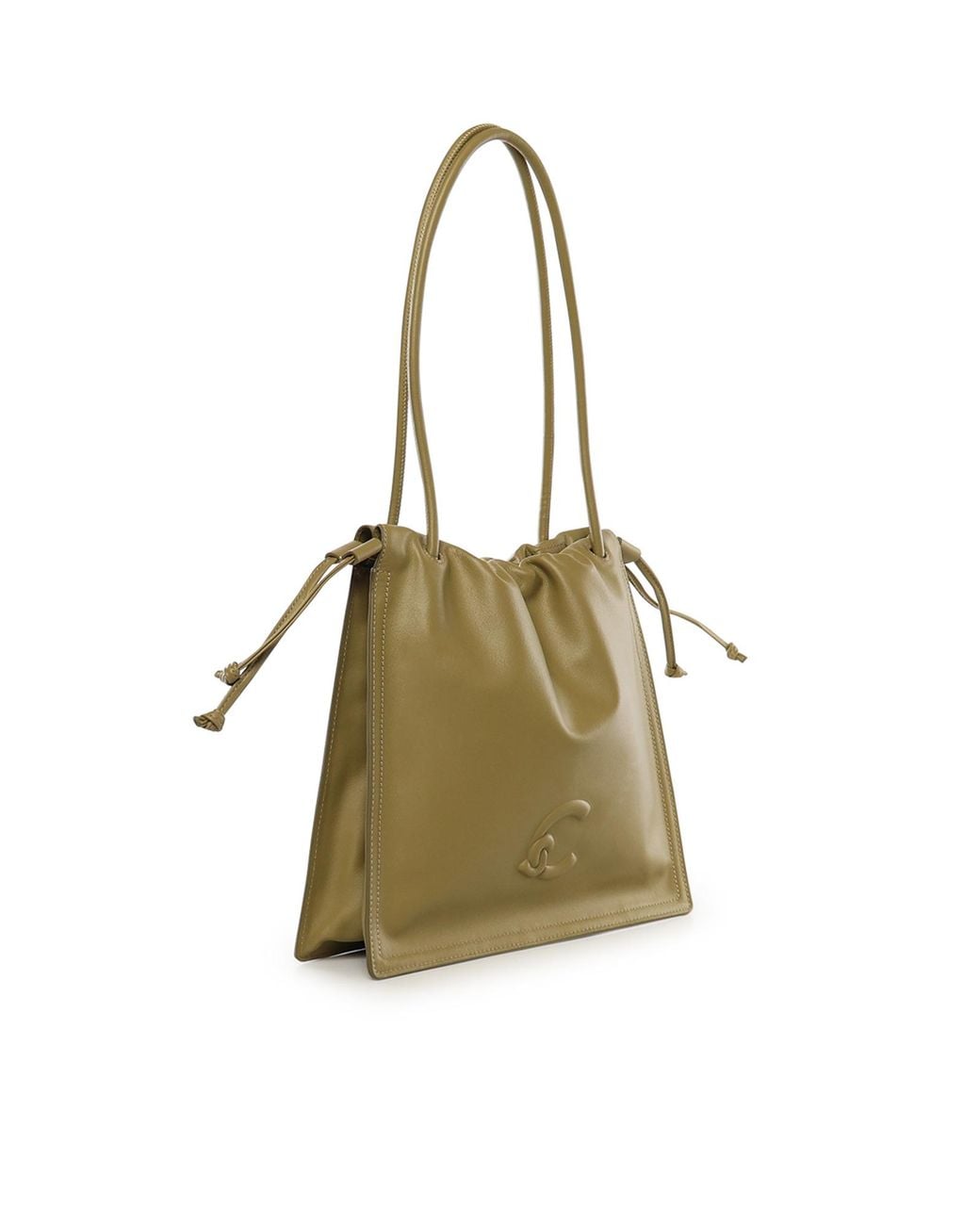 Coccinelle Metallic Logo Embossed Drawstring Tote Bag