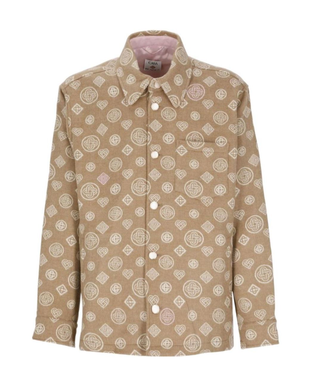Casablanca Brown Monogram Button-Up Jacket for men