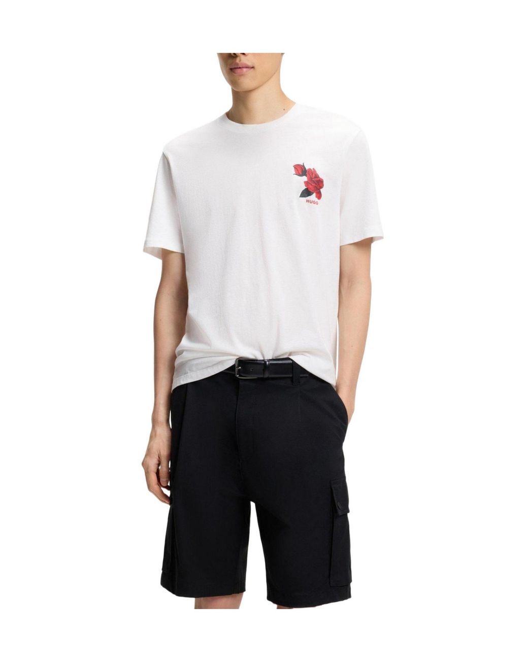 Boss White Solid Color T-Shirt for men
