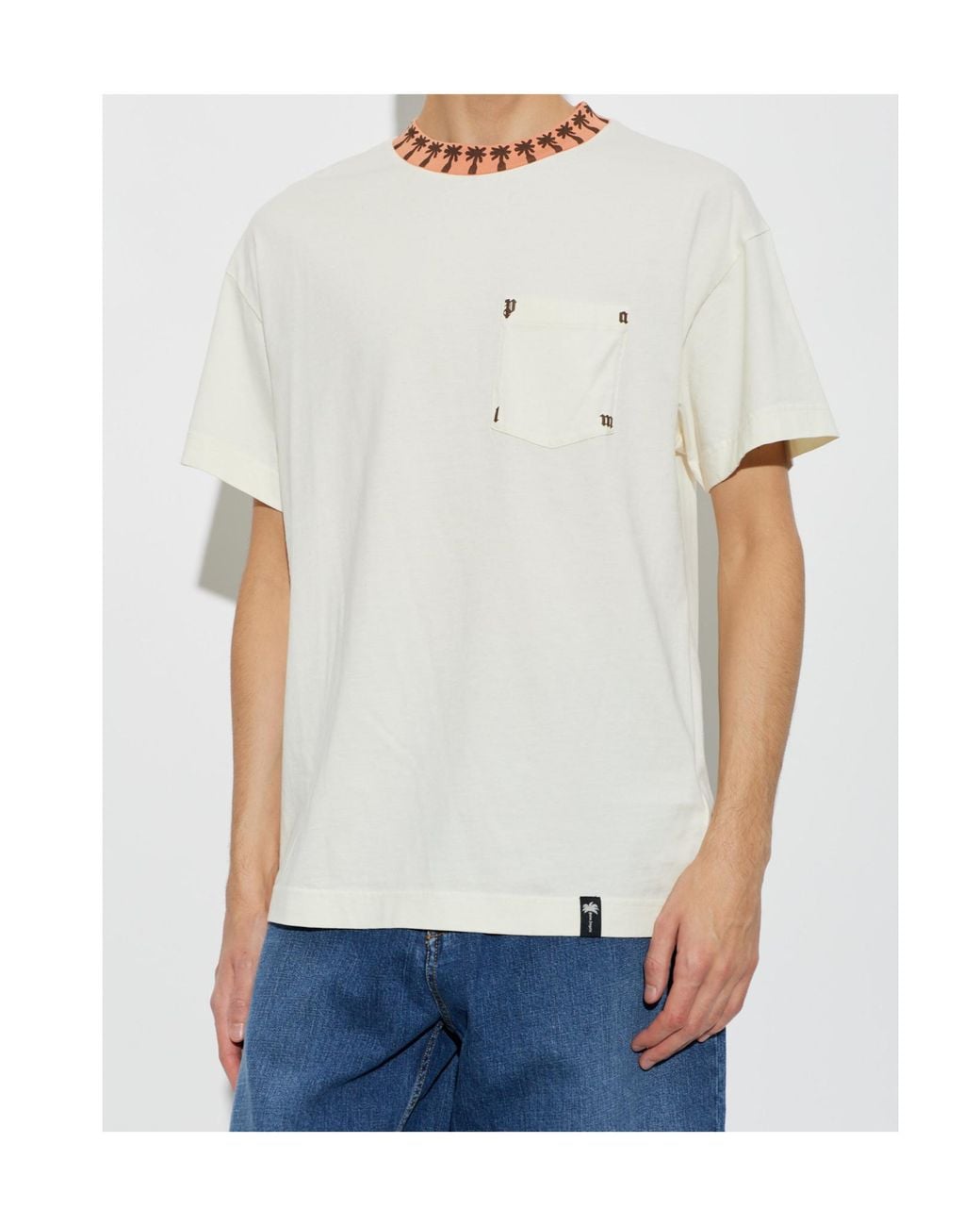 Palm Angels White Crew-Neck Short-Sleeve T-Shirt for men