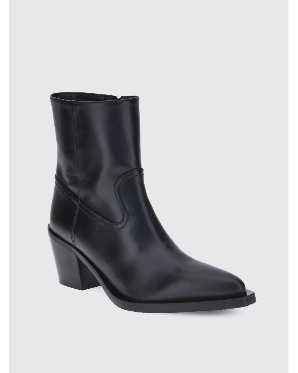 Stuart Weitzman Black Mid-Heel Ankle Boots