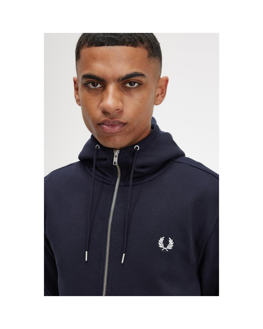 Fred Perry Blue Hooded Zip Knitwear for men