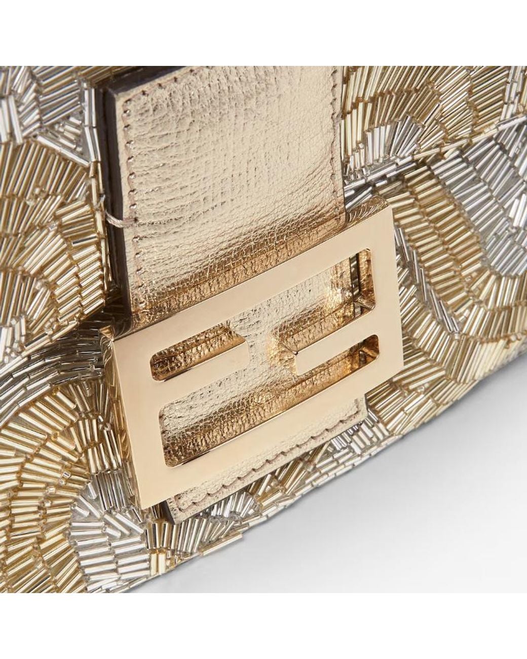 Fendi White Baguette And Embroidered Bag