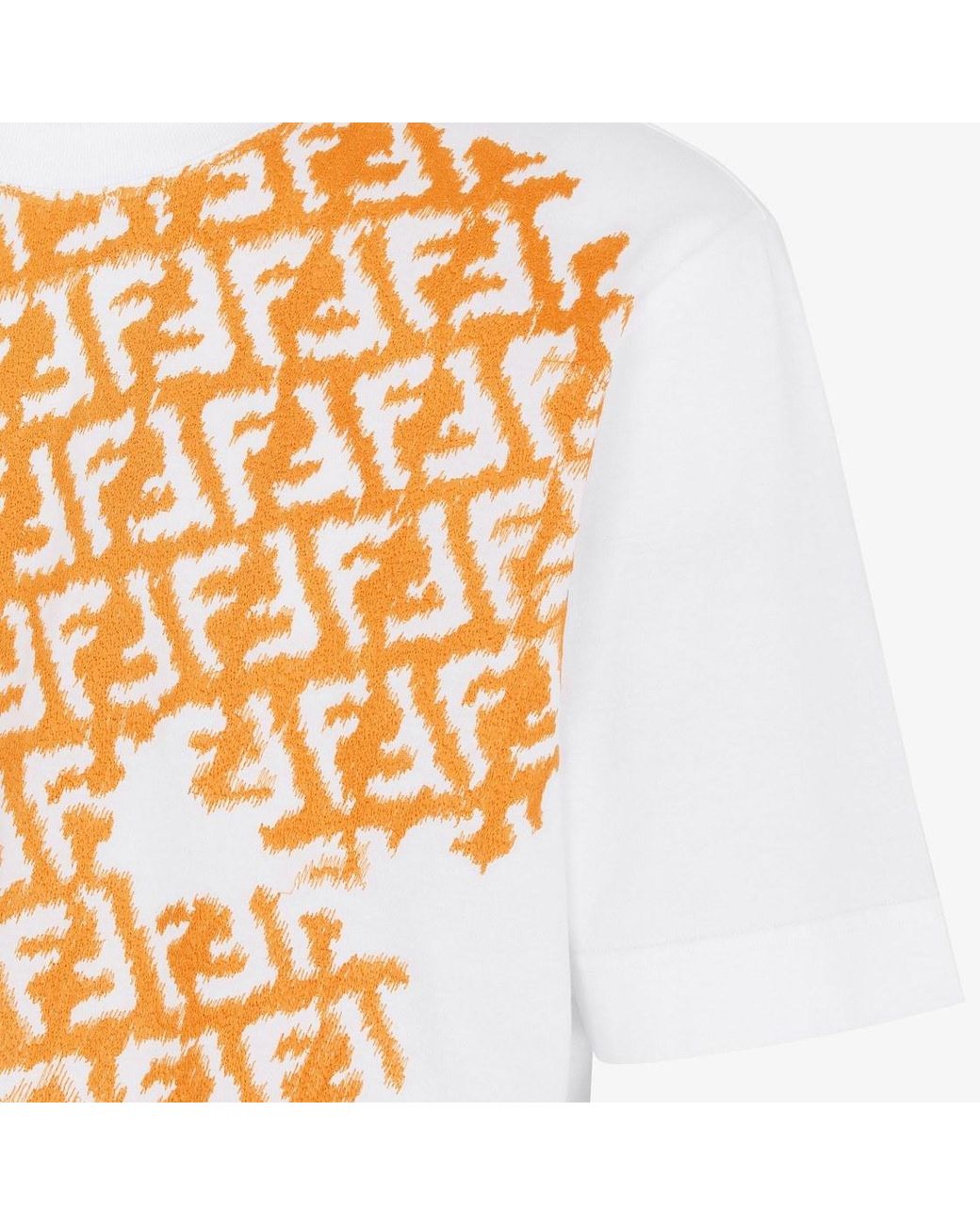 Fendi White Ff Motif Crewneck T-Shirt for men