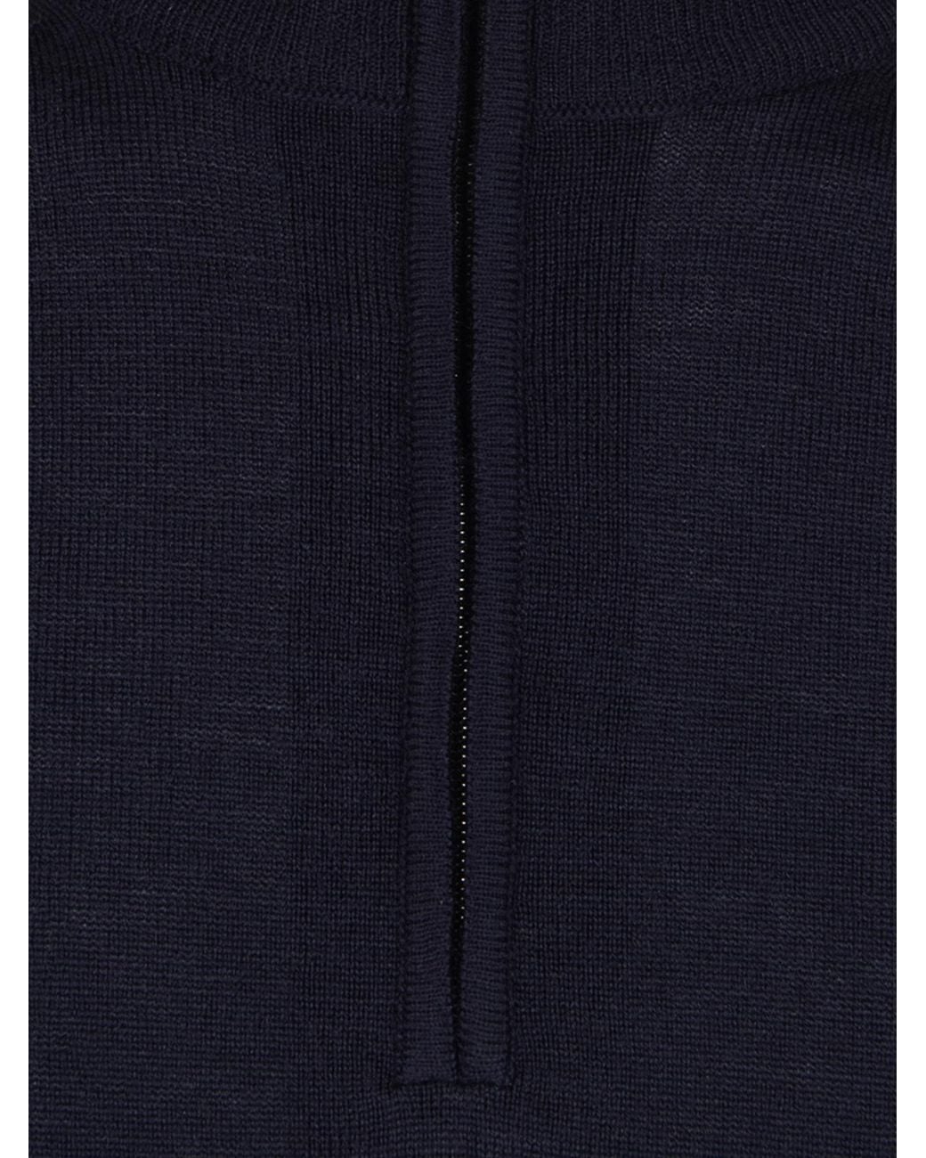 Canali Blue Half Zip Knitted Sweater for men