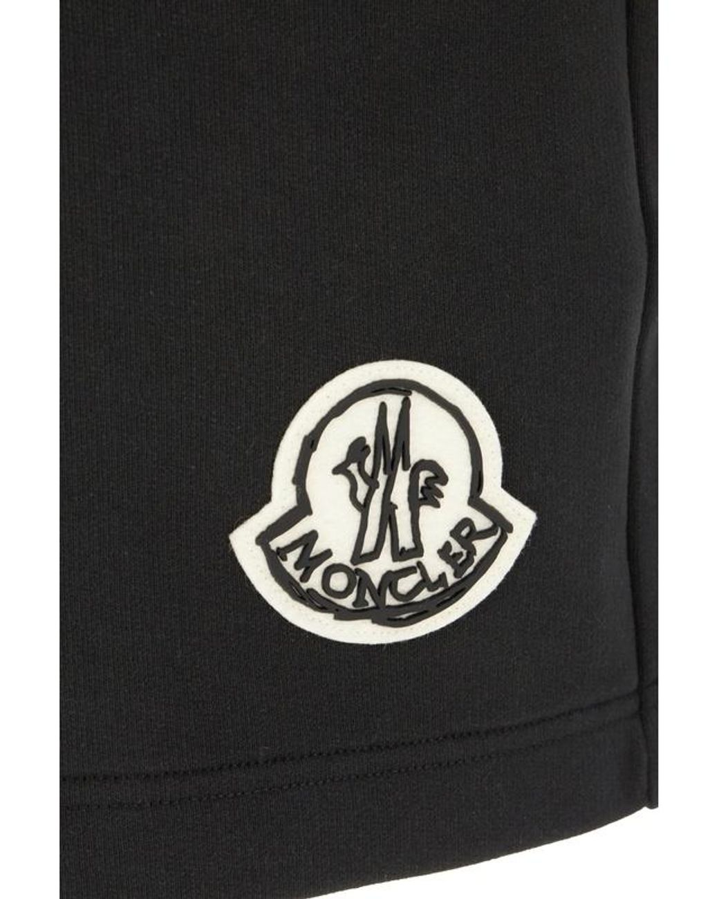Moncler Black Logo Patch Sweat Shorts for men