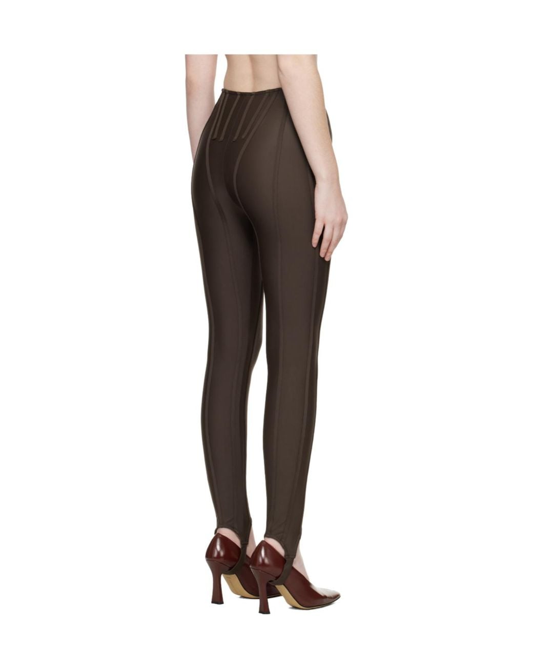 Mugler Gray Body-Fitting Leggings