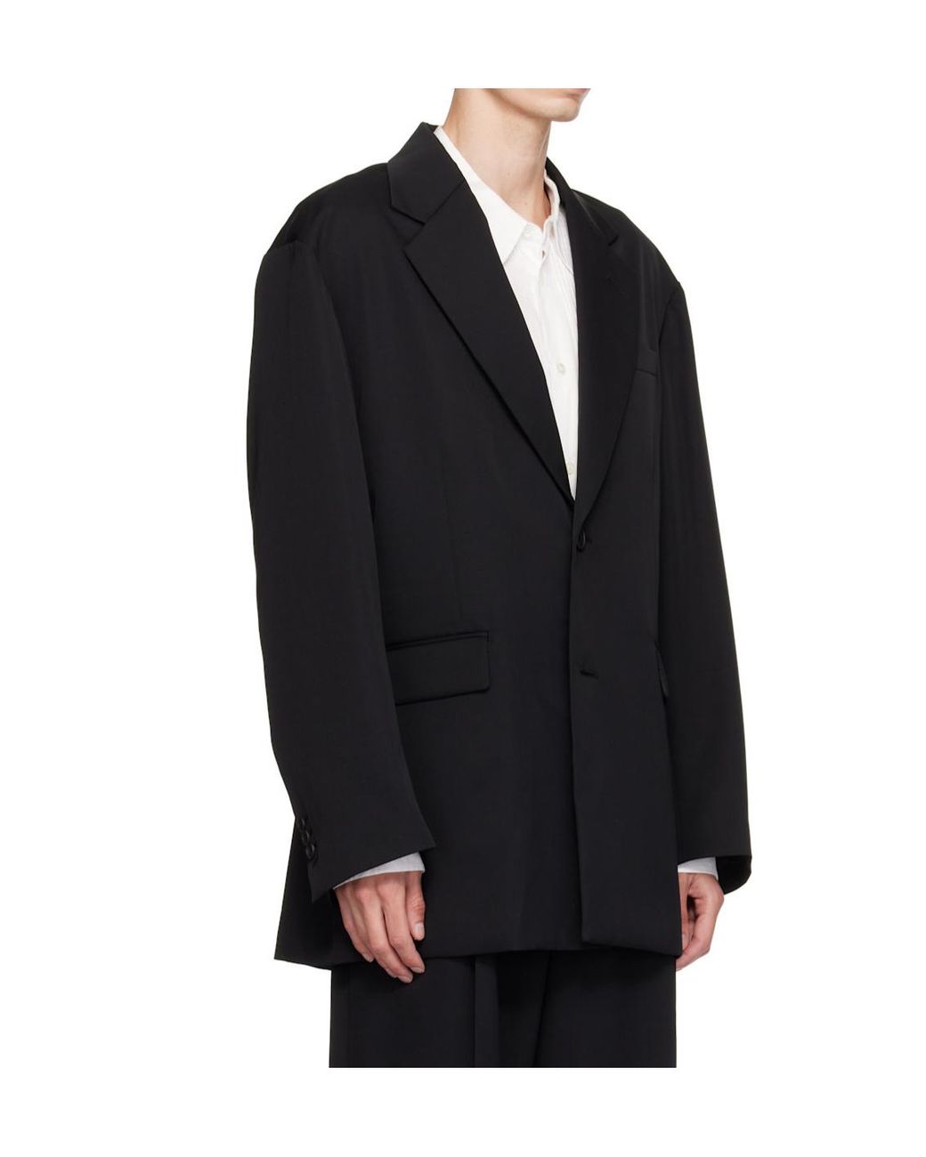 Ssstein Black Oversized Single-Breasted Suit Jacket for men