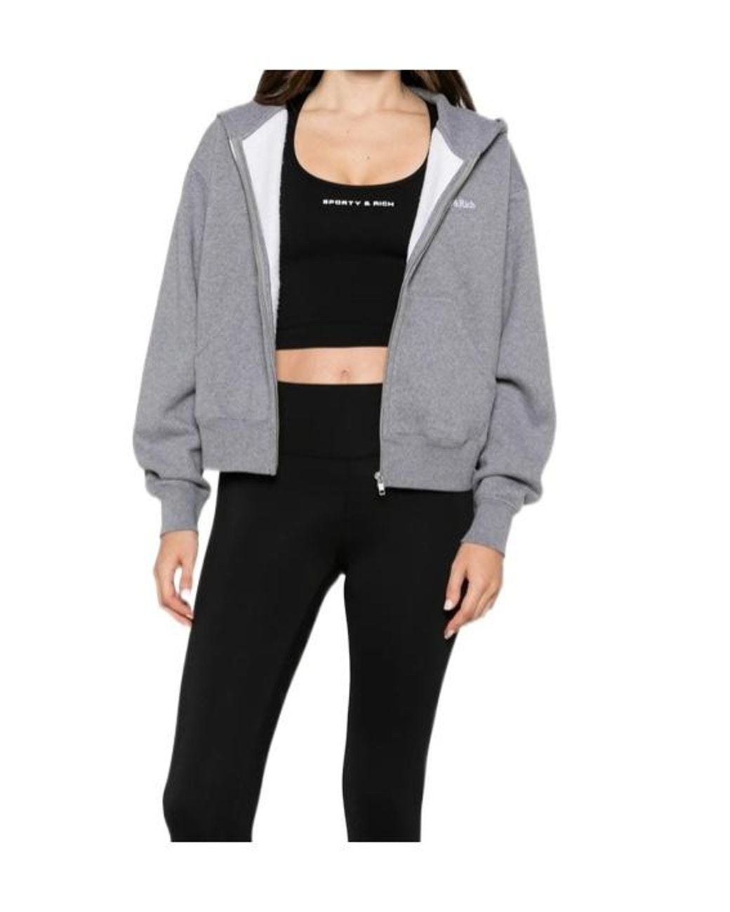 Sporty & Rich Black Logo-Print Racerback Tank Top
