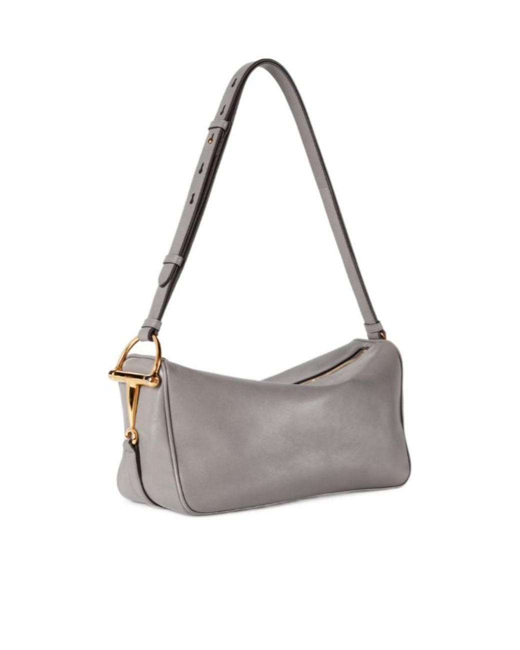 Gucci Gray Half Horsebit Medium Shoulder Bag, Leather