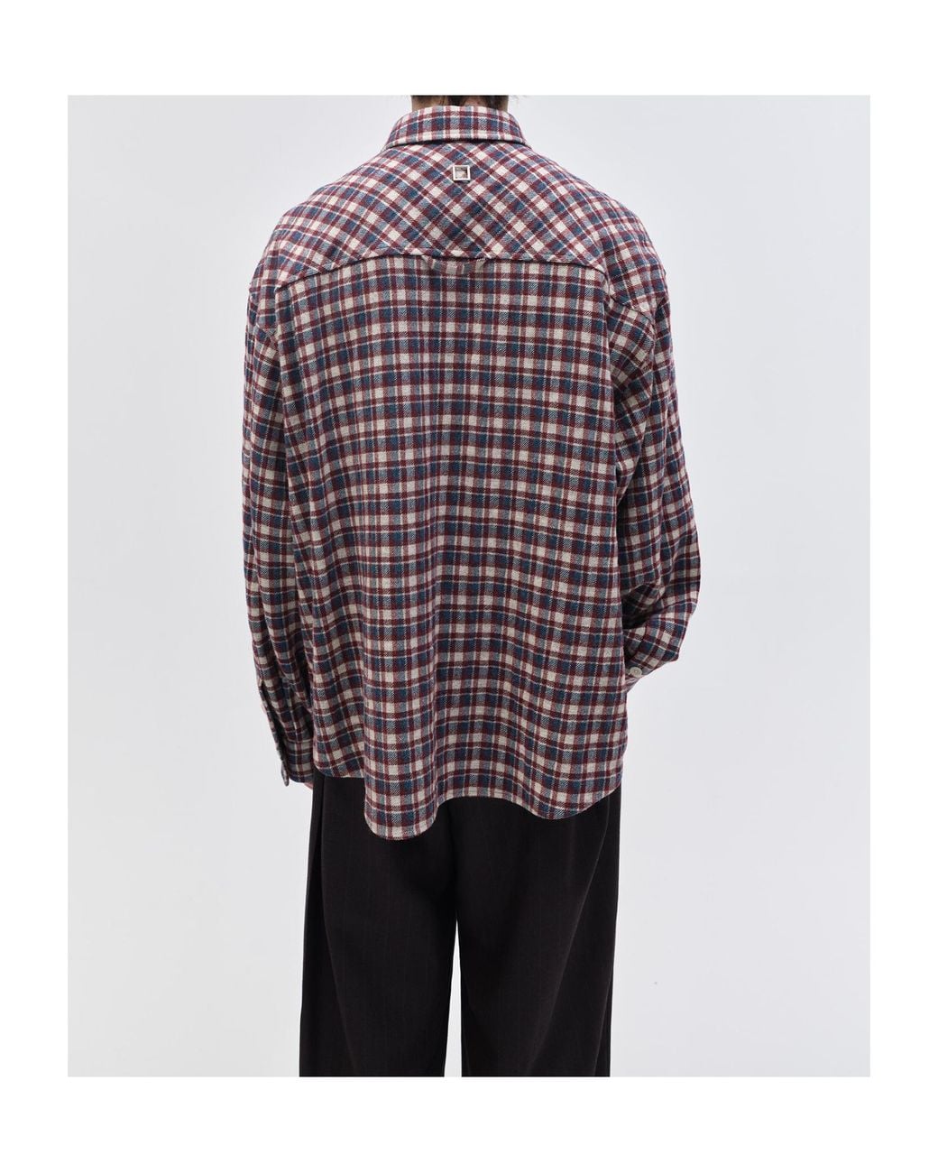 Wooyoungmi Brown Plaid Wool Shirt for men