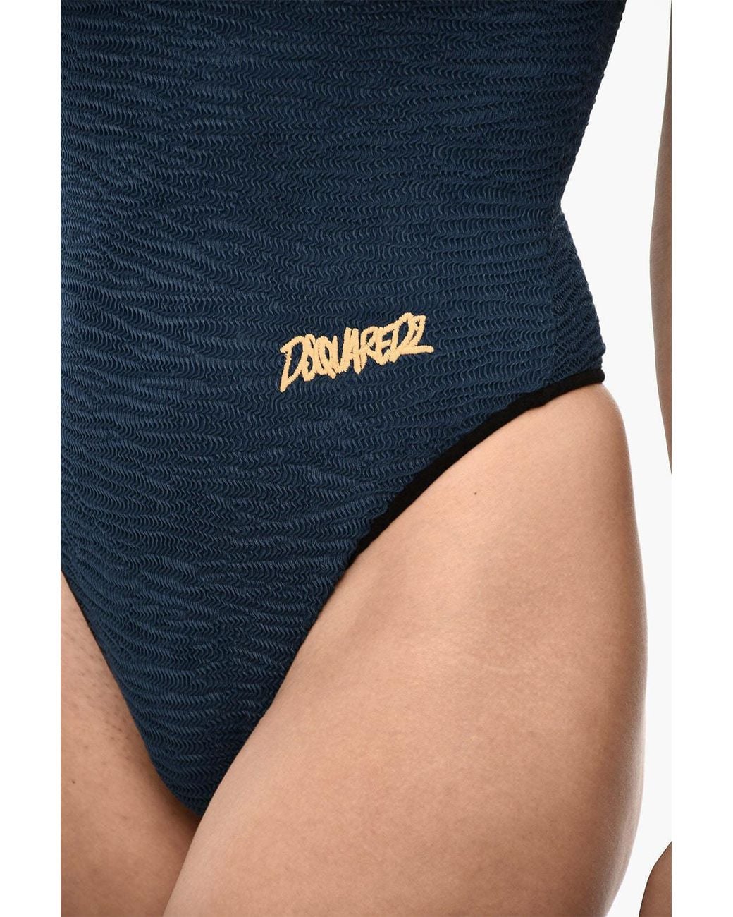 DSquared² Blue Wave Pattern One-Piece Swimsuit