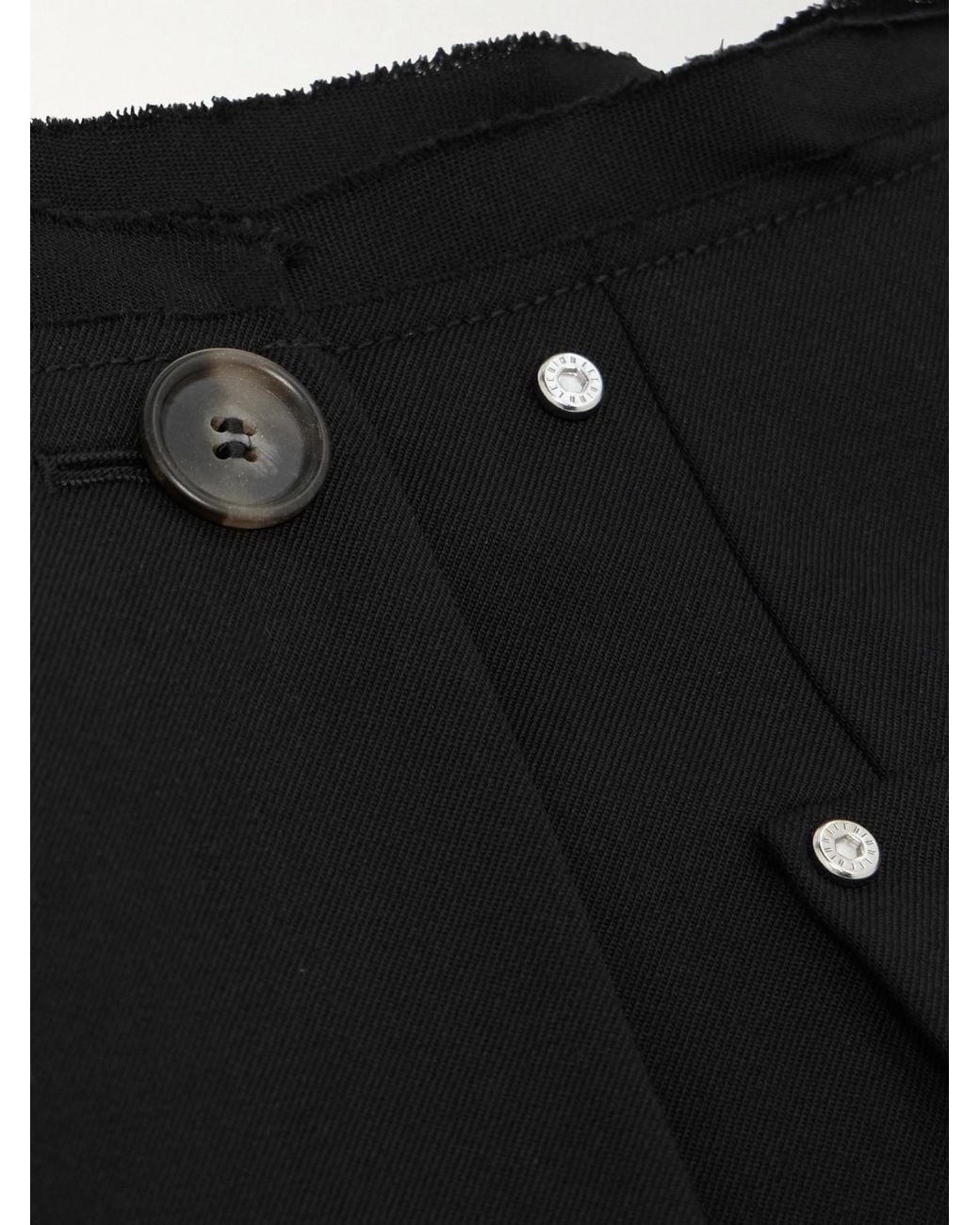 Dion Lee Black Wrap-Effect Embellished Frayed Wool-Blend Mini Skirt