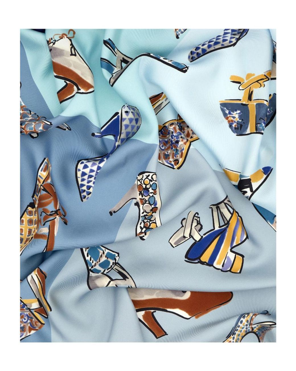 Ferragamo Blue Ferragamo Graphic Print Scarf