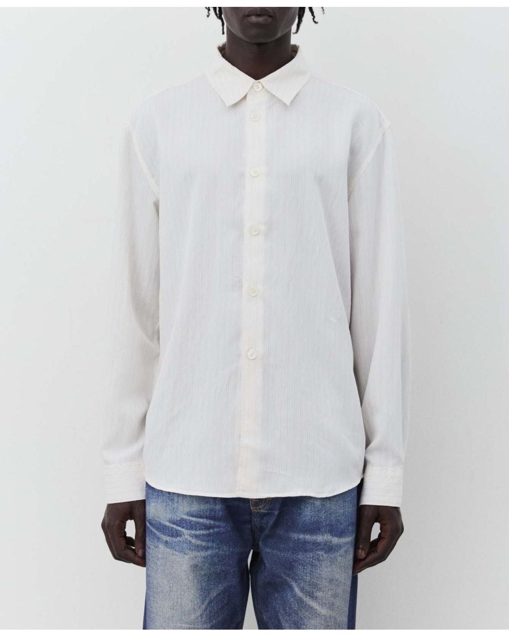Our Legacy White Beyond Striped Shirt for men