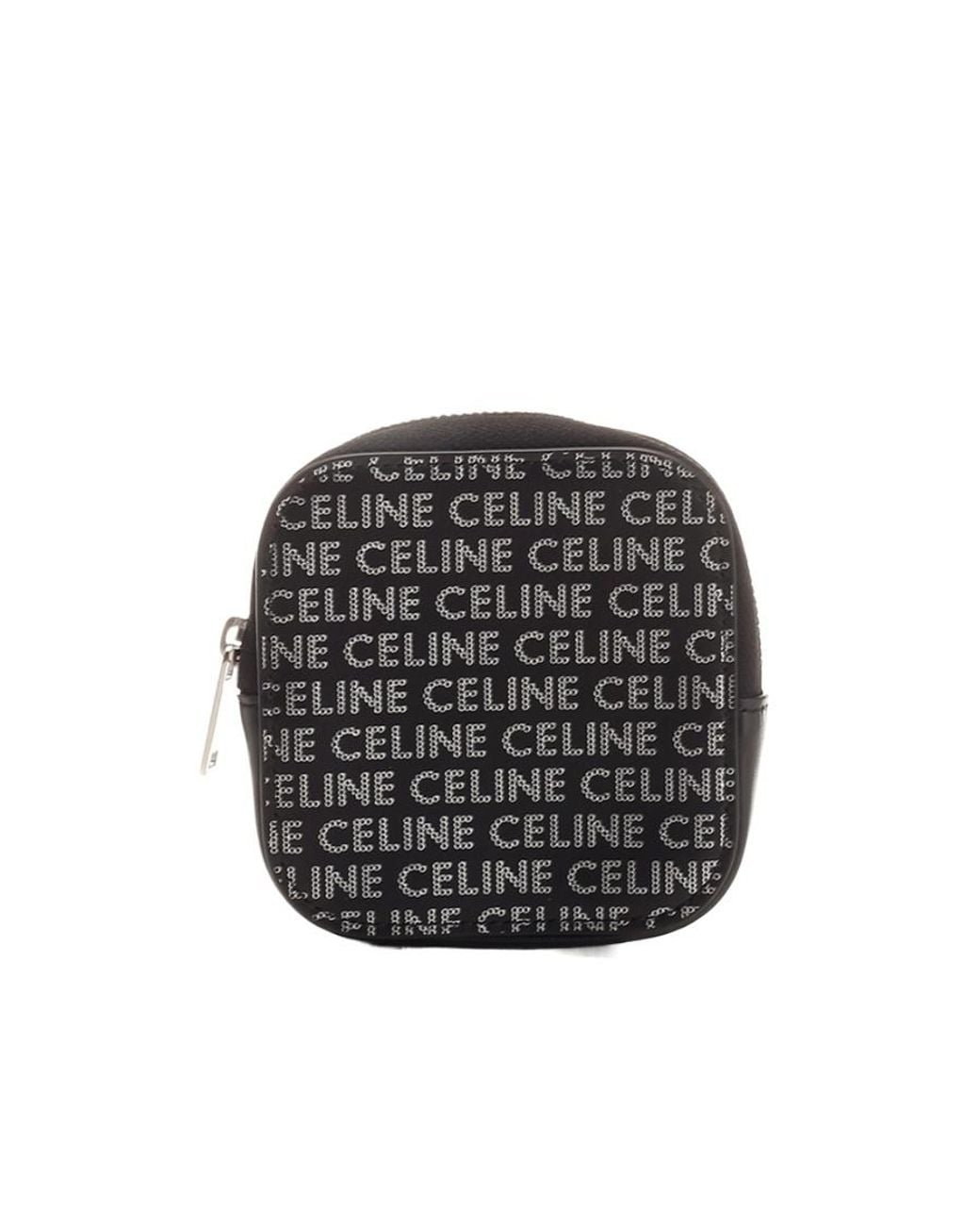 Céline Black All-Over Logo Leather Money Holder for men