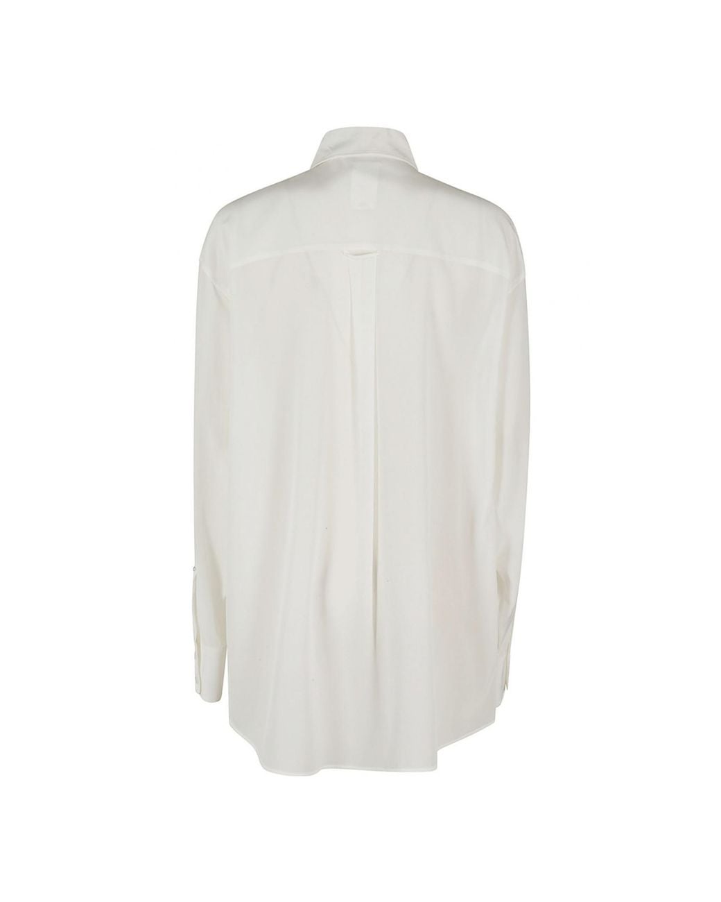 Sportmax White Buttoned Curved Hem Shirt