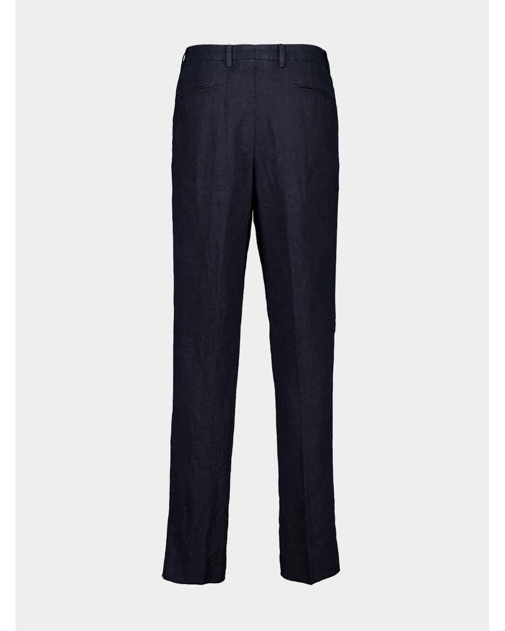 Boglioli Blue Button Detailed Straight Fit Pants for men