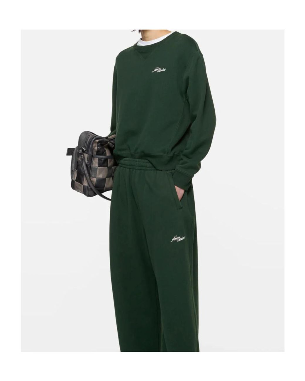 Acne Green Logo Sweatshirt for men
