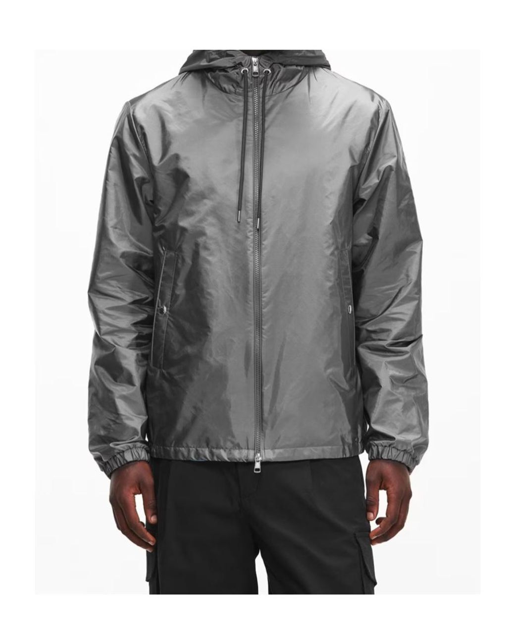 Moncler Gray Logo Waterproof Bomber Jacket for men