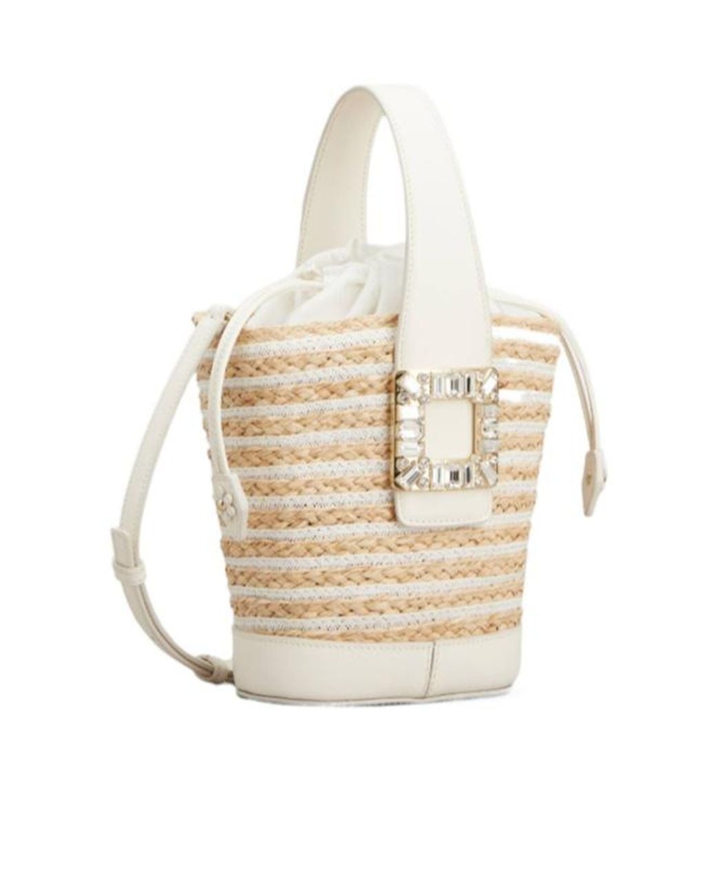 Roger Vivier White Viv Skate Mini Bucket Bag