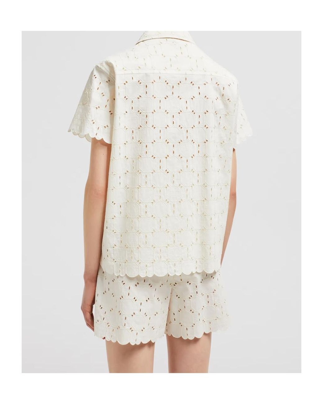 Moncler White Short-Sleeved Buttoned Shirt