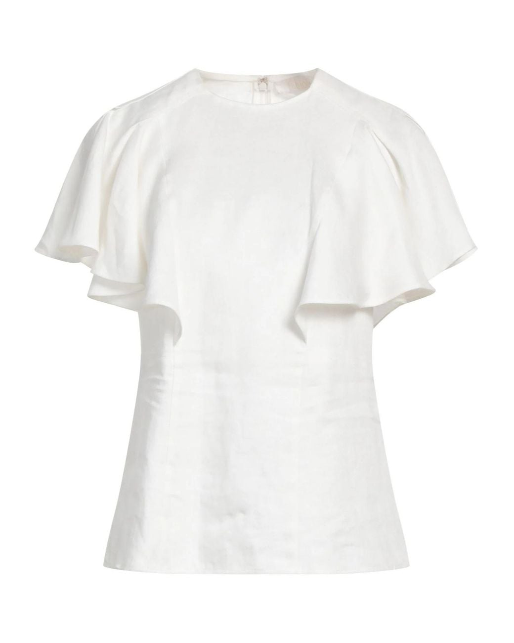 Chloé White Solid Colour Tops
