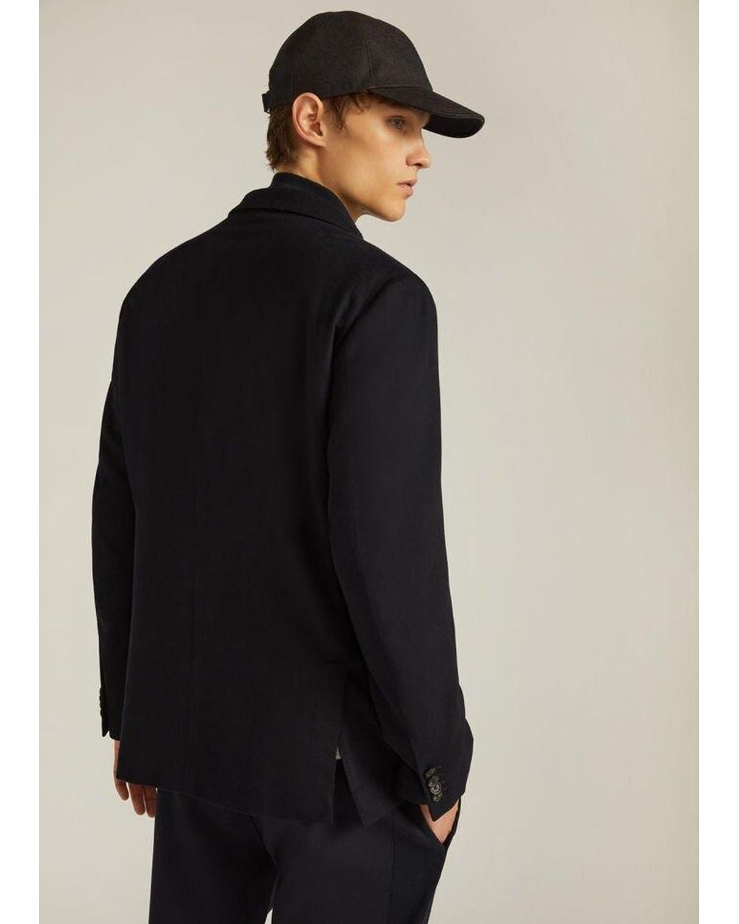 Loro Piana Blue Single-Breasted Cashmere Blazer for men