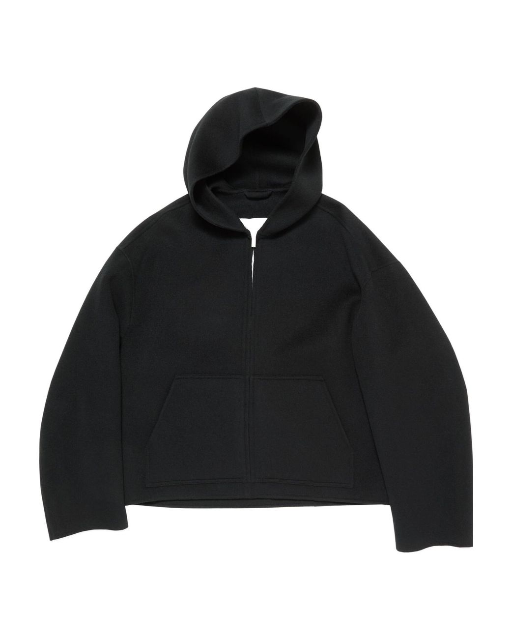 Acne Black Hooded Zip-Up Sweater for men