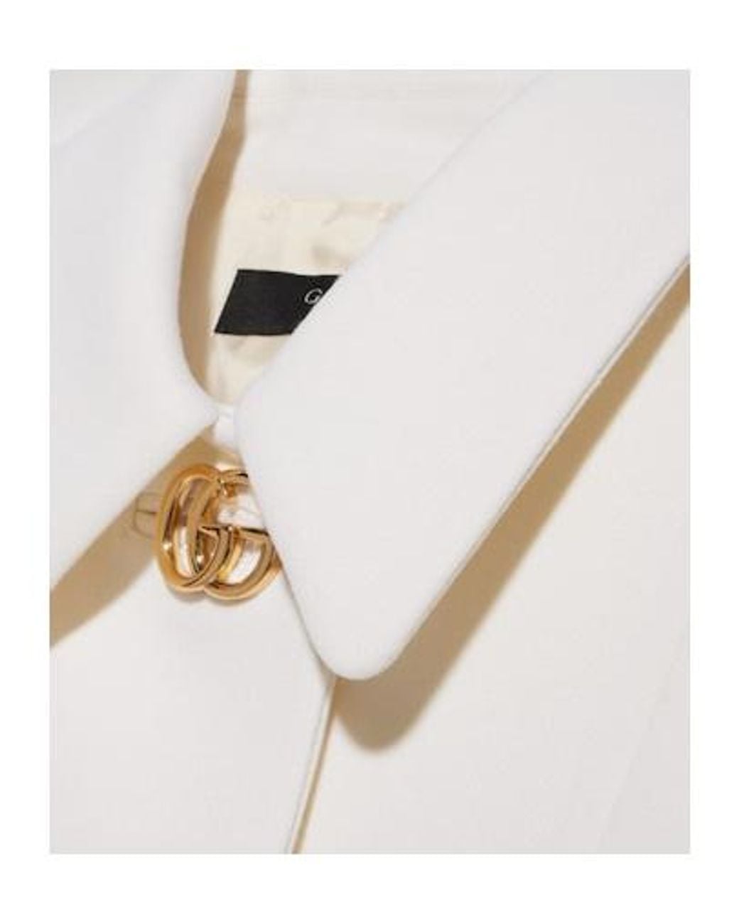 Gucci White Crêpe Wool Jacket With Double G Button