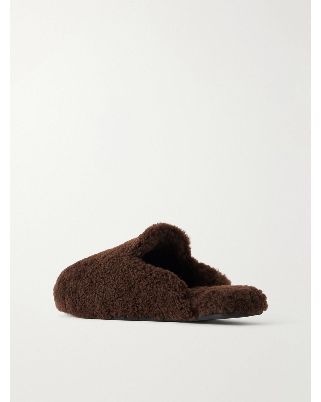 Tekla Brown Shearling Slippers