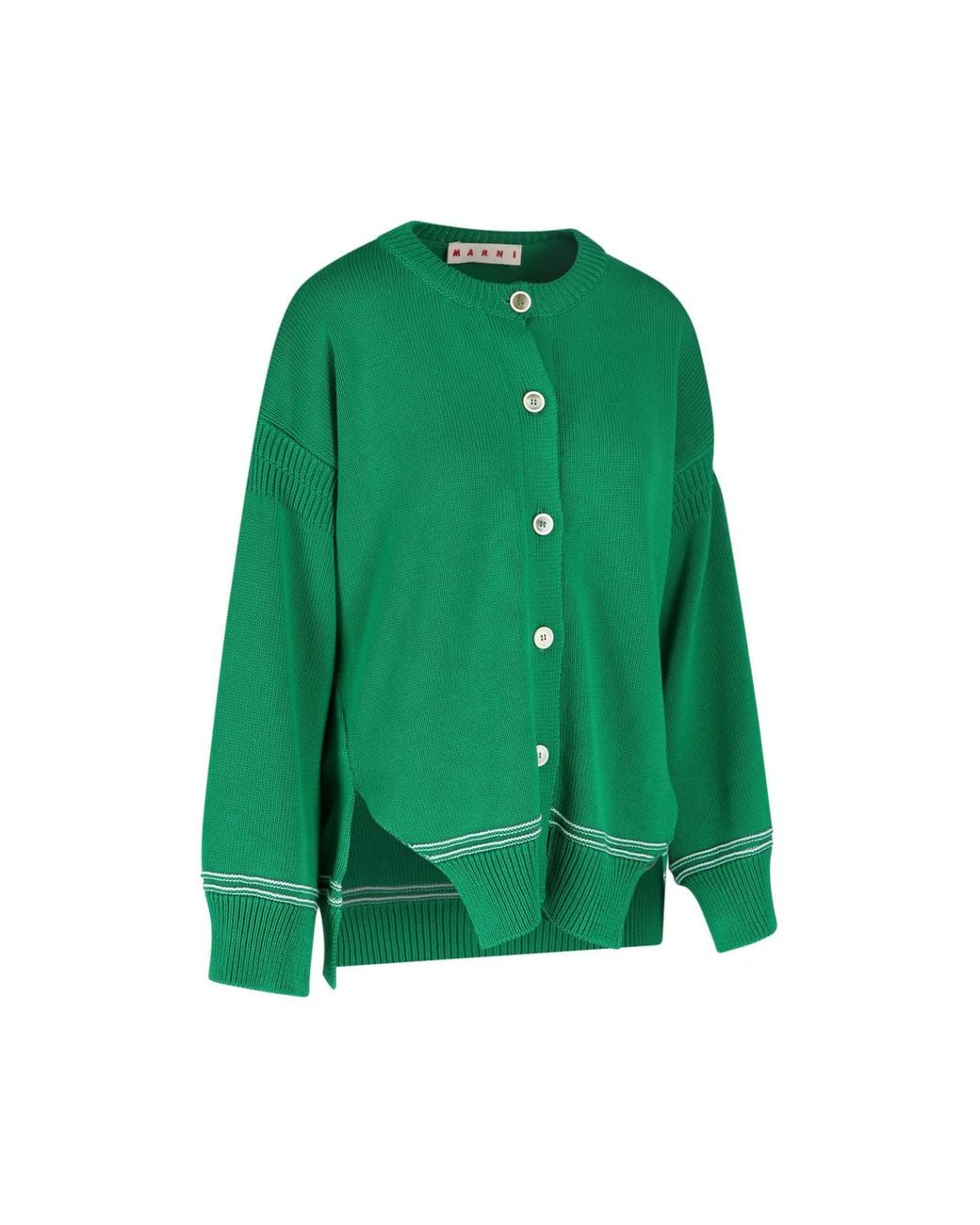 Marni Green Buttoned Oversized-Fit Cardigan