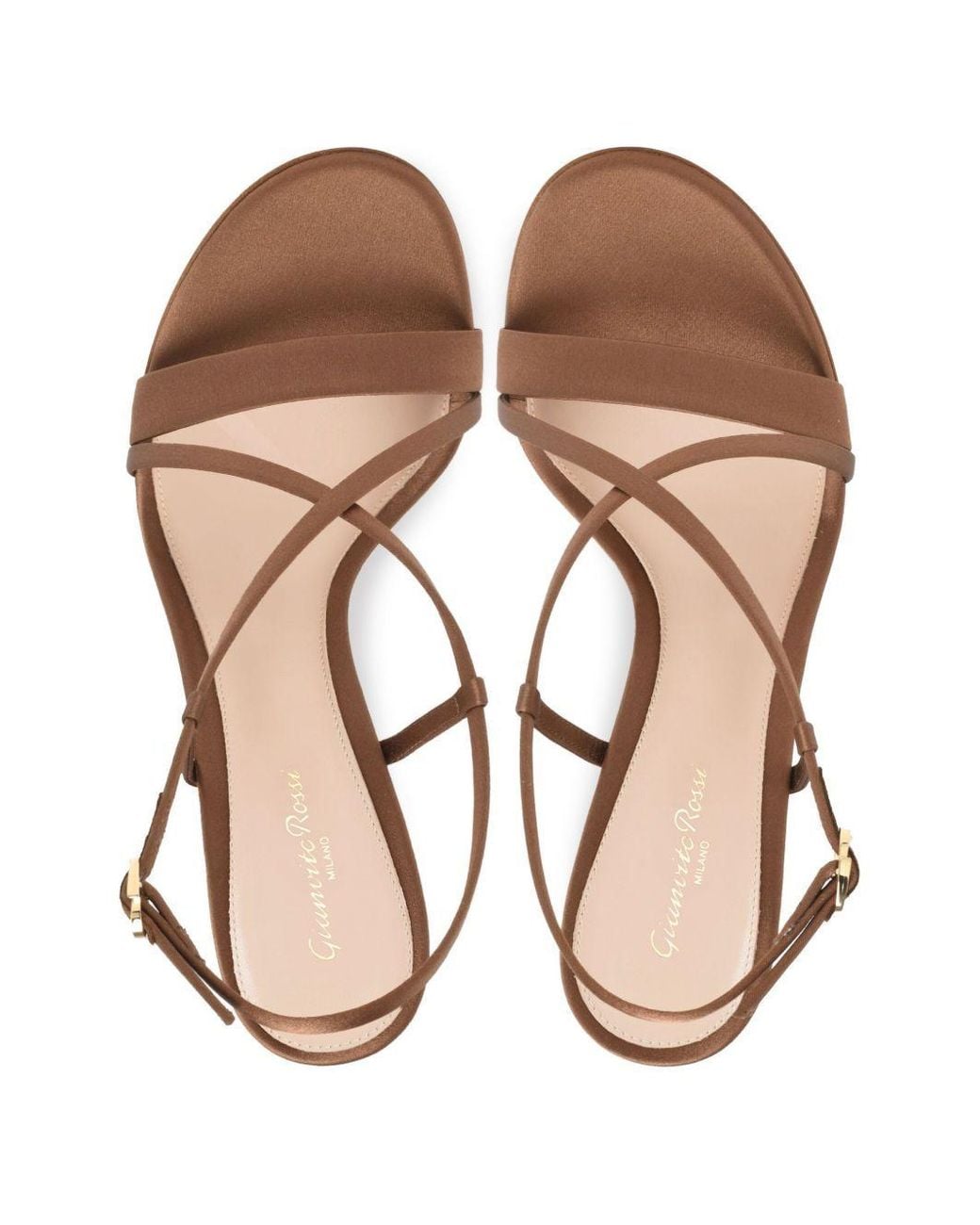 Gianvito Rossi Metallic Slingback Cross-Strap Sandals