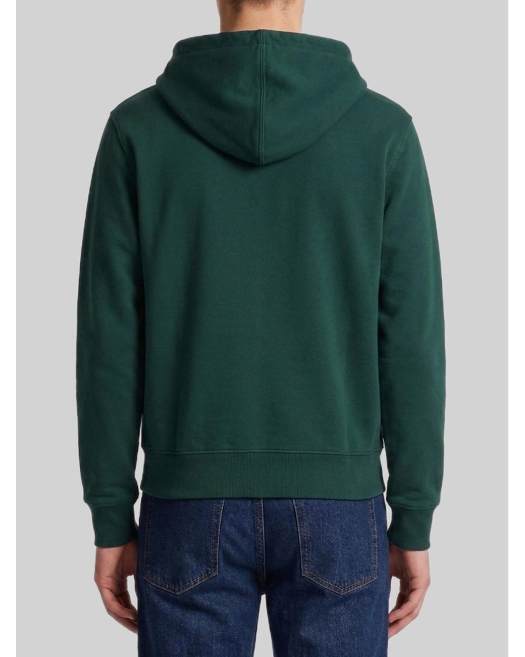 AMI Green Ami Ami De Coeur Zip-Up Hoodie for men