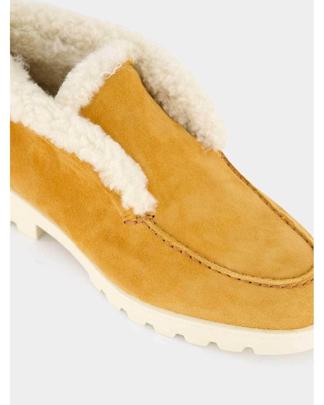 Santoni Yellow Shearling Ankle Boots
