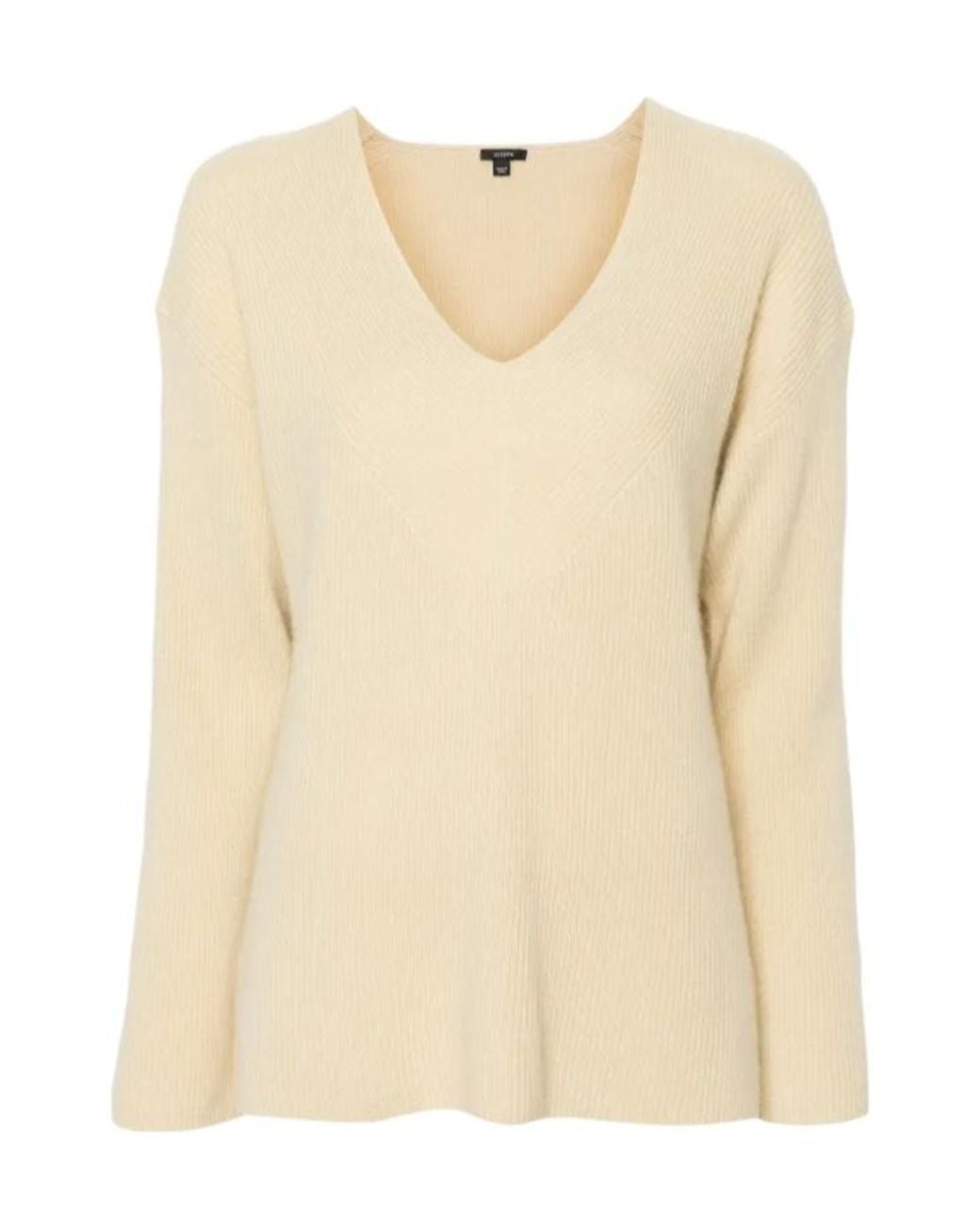 Joseph Natural V-Neck Ribbed Knit Jumper