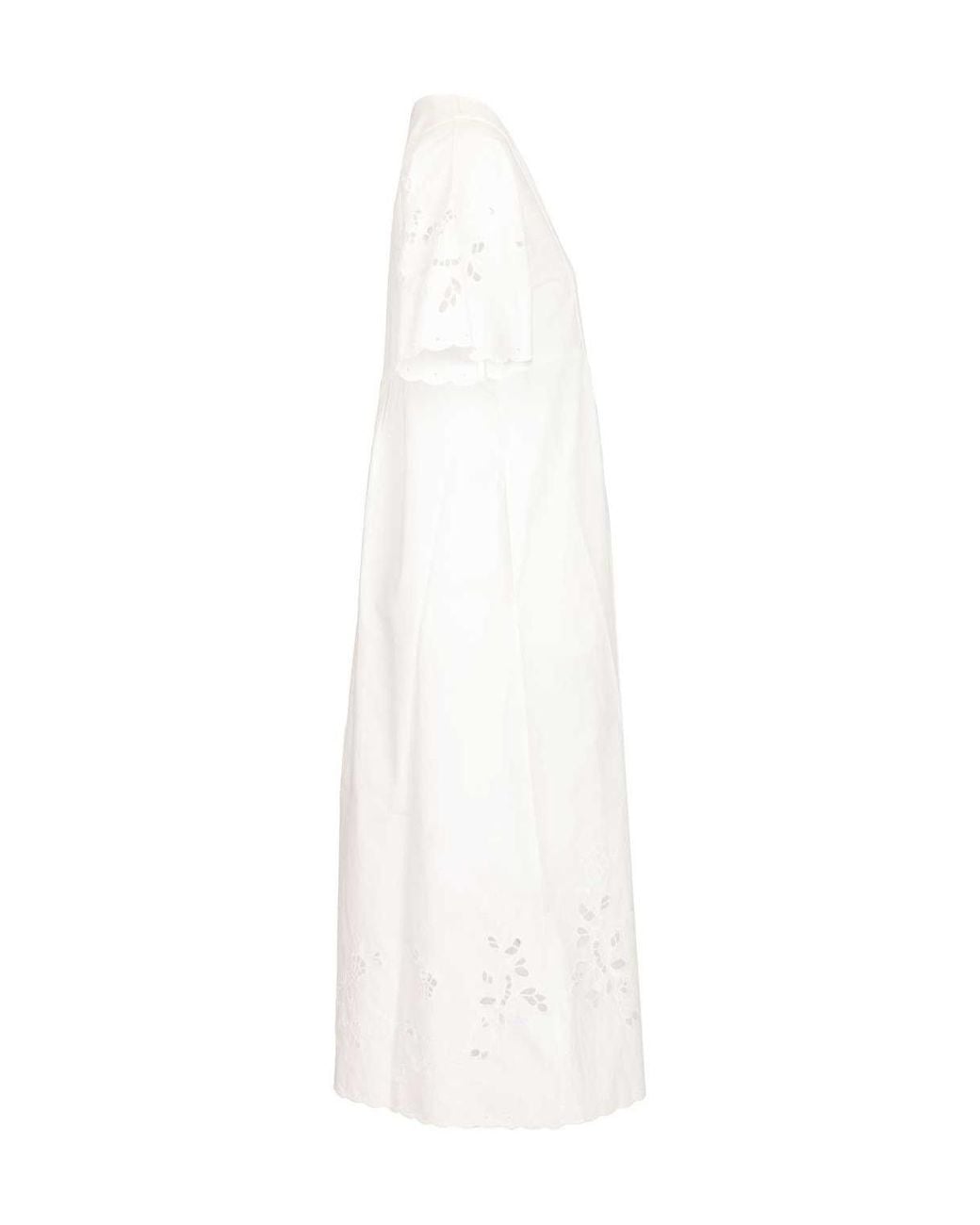 Weekend by Maxmara White Embroidered V-Neck Dress