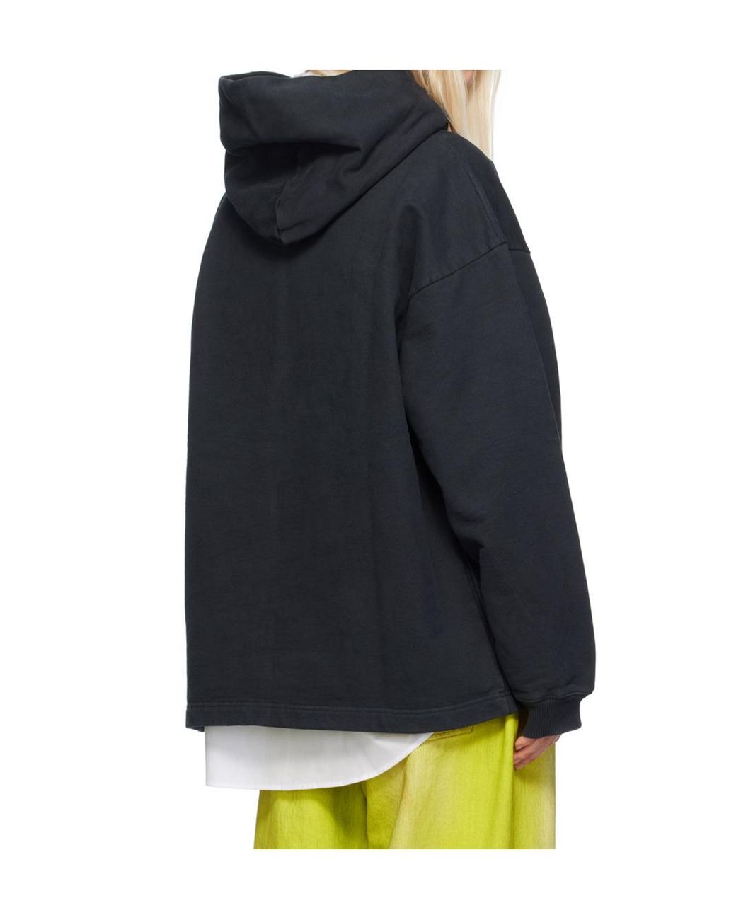 Acne Blue Logo Printed Oversized Hoodie