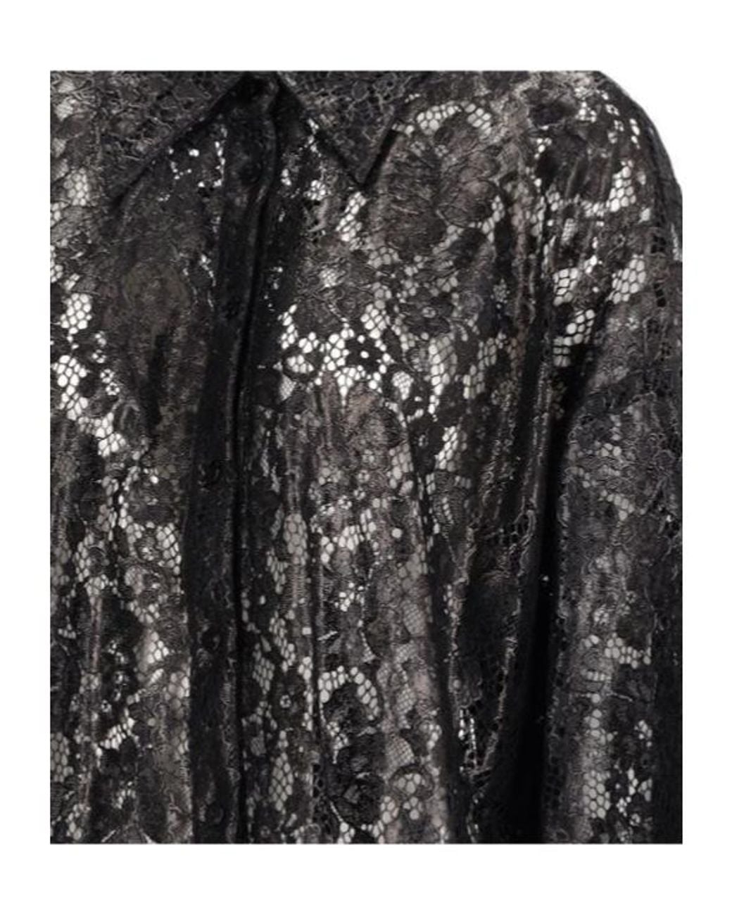 Blumarine Black Laced Buttoned Shirt