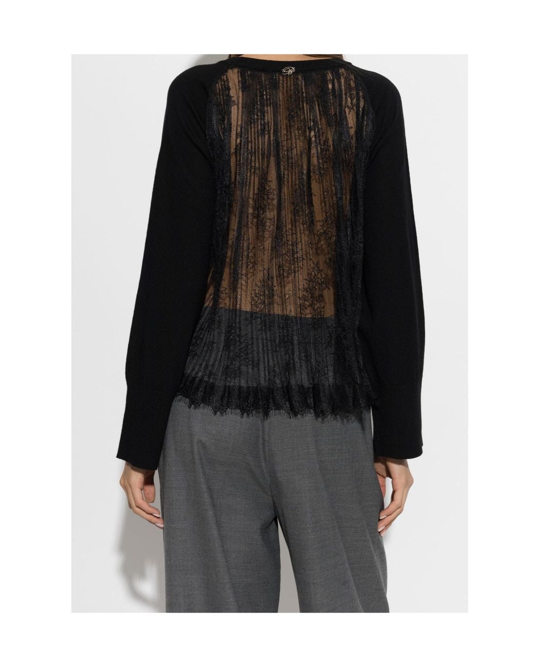 Blumarine Black Lace Patchwork Top