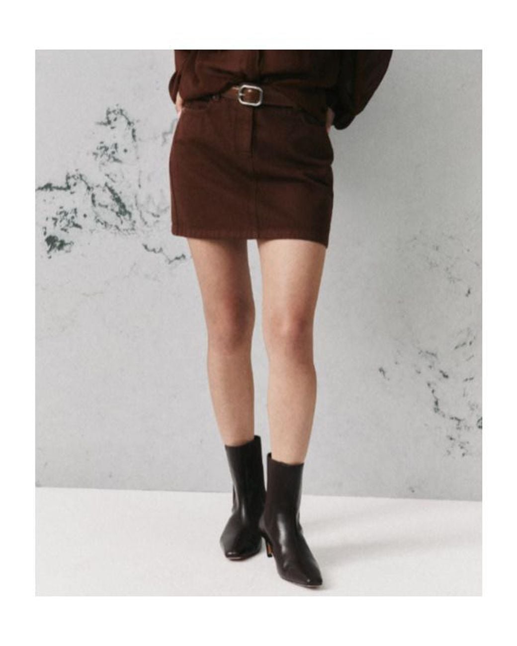 Marella Brown Five-Pocket Mini Skirt