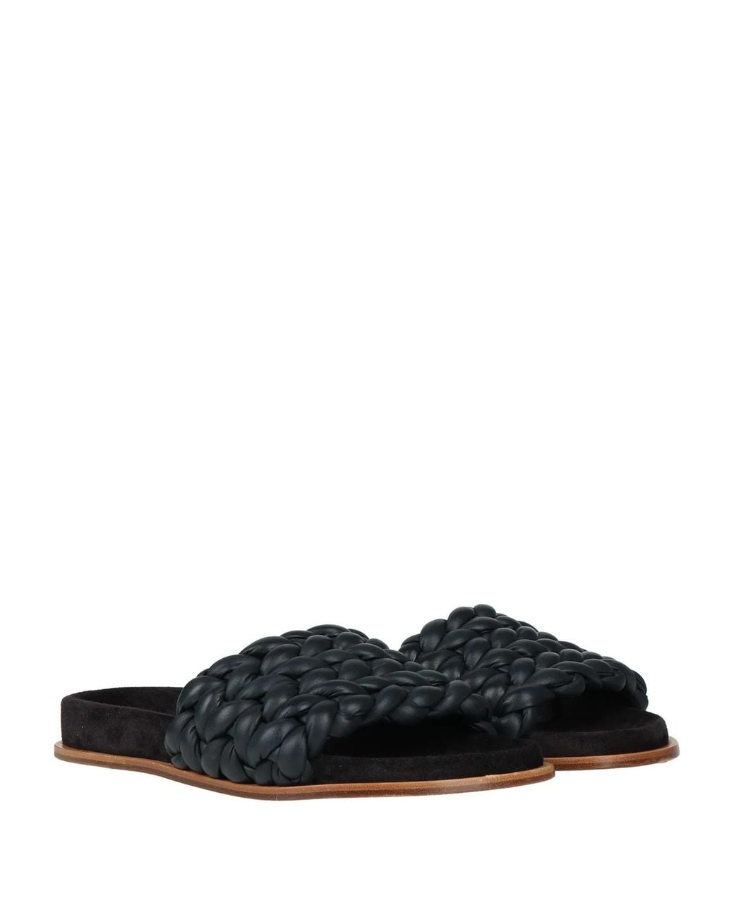 Chloé Black Minimalist Woven Leather Sandals