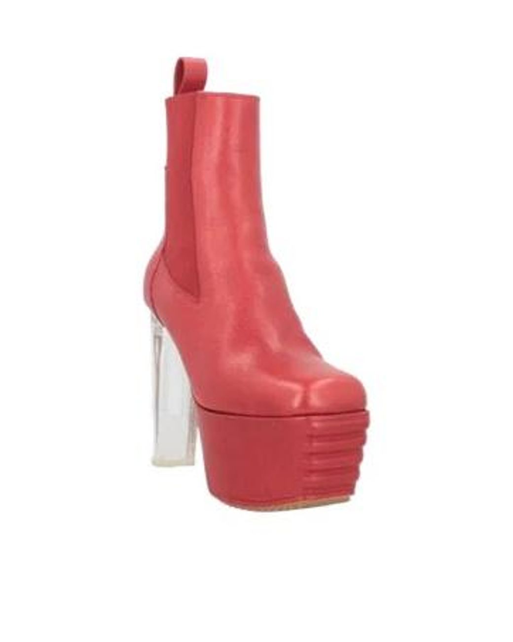 Rick Owens Red Solid-Color Platform Boots