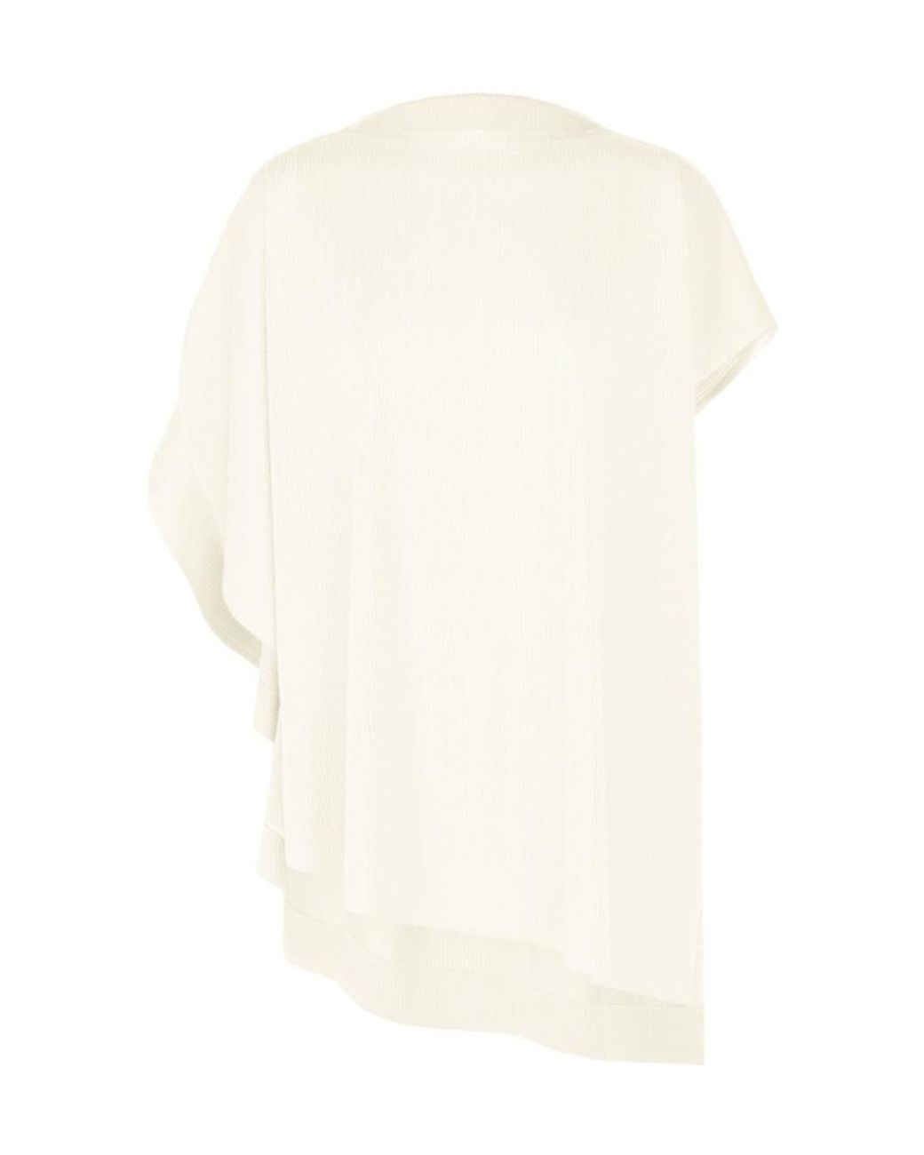 Pleats Please Issey Miyake White A-Poc Asymmetric Top